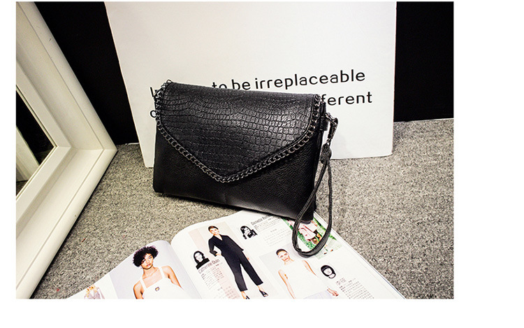 Women's Small Pu Leather Crocodile Fashion Chain Square Flip Cover Crossbody Bag display picture 1