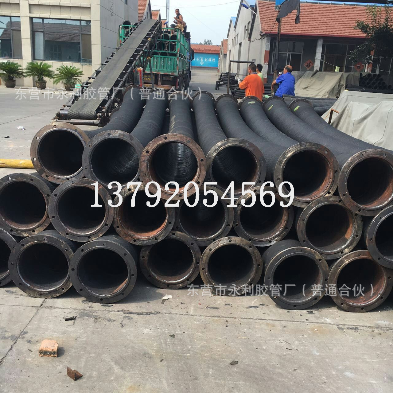 4寸-10寸大口径吸沙胶管 100mm-250mm抽沙胶管法兰橡胶钢丝管