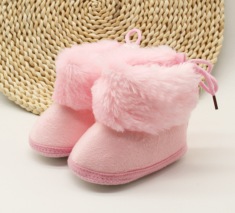 新款靴子 0-1岁儿童加厚棉鞋防滑 天鹅绒 软底宝宝鞋ZJ001