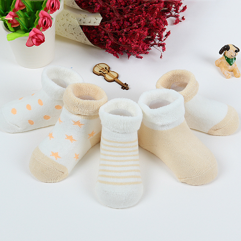 加厚婴儿毛圈袜新款宝宝拉毛儿童袜子纯棉冬季保暖男女松口翻边袜