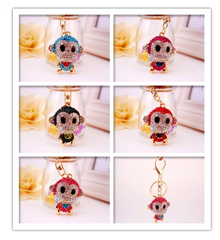 Creative Cute Diamond-studded Little Monkey Keychain display picture 19