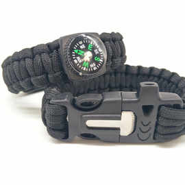 厂家直销 打火石手链 七芯伞绳手链 指南针手链 救生手户外用品