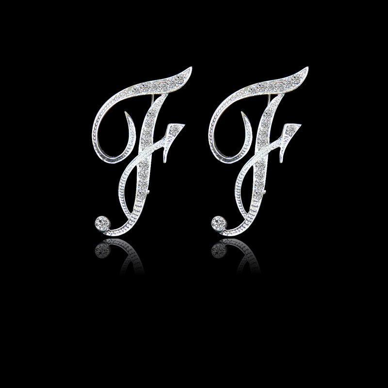 Fashion 26 English alphabet alloy diamond earringspicture21