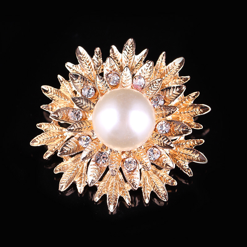 Broche coréenne en strass avec grosse perle et nouvelle mode pour femme, polyvalente et populaire_voghion.com