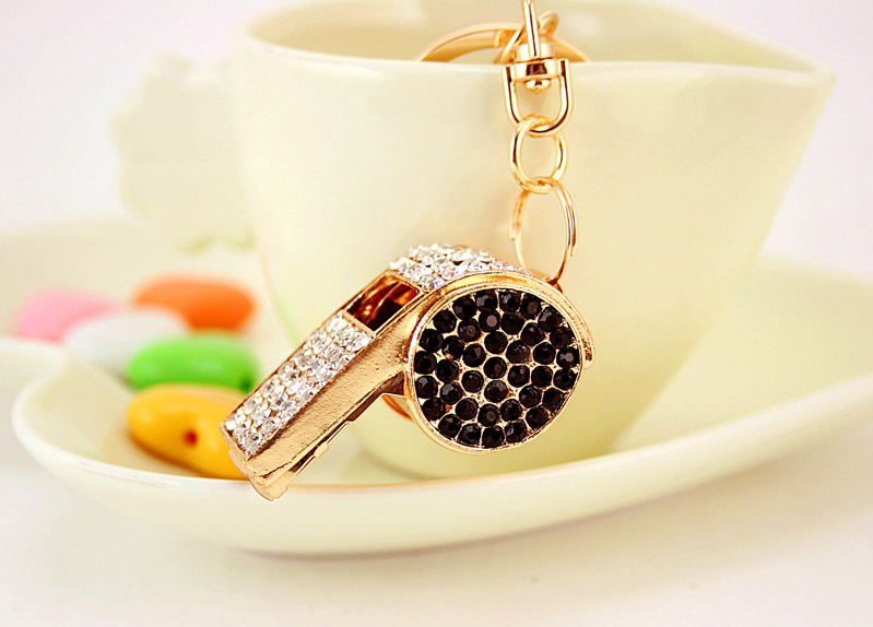 Korean  Creative Craft Small Gifts Diamond-studded Whistle Keychain display picture 9