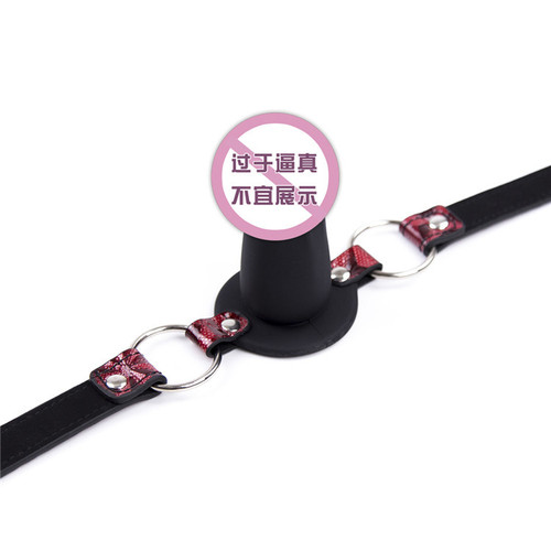 Silicone dildo mouth plug sex toy hotel passionate training female appliance red bright leather adult alternative oral pills