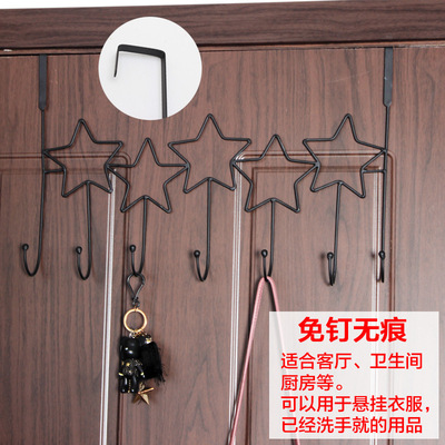 廠家批發鐵藝無痕挂鈎 門背置物創意金屬免釘挂勾 多功能門後挂鈎