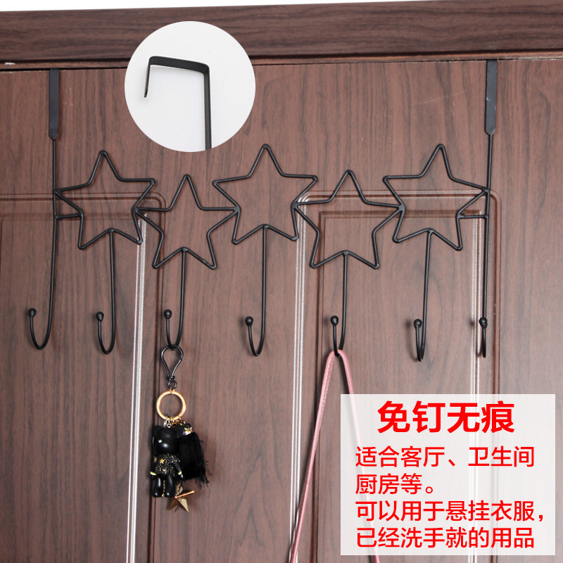 廠家批發鐵藝無痕挂鈎 門背置物創意金屬免釘挂勾 多功能門後挂鈎