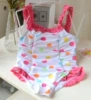 Polka dot ruffled one piece