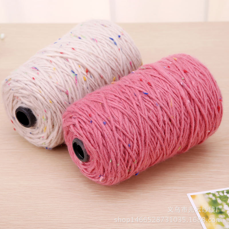 厂家供应 腈纶彩点冰岛线 彩丝线中粗毛线 钩鞋玩偶围脖头套线