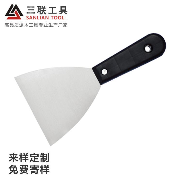 专业不锈钢油灰刀 镜面抛光黑色塑柄铲刀 五金工具油灰铲