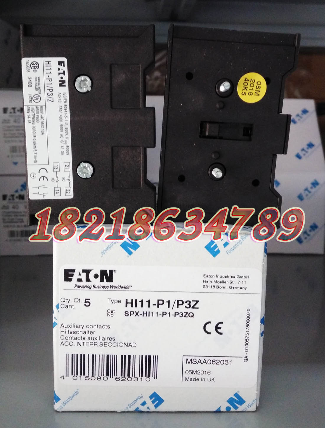 EATON 穆勒HI11-P1/P3Z负荷隔离开关辅助触点,正品现货