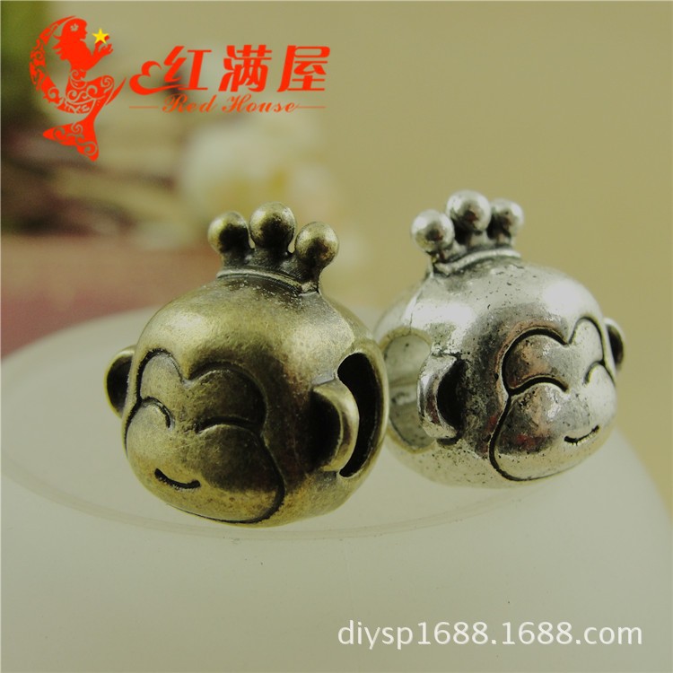 A4138两色可选5.2克猴王大孔珠 手工窜珠 皮绳珠批发 30个/包