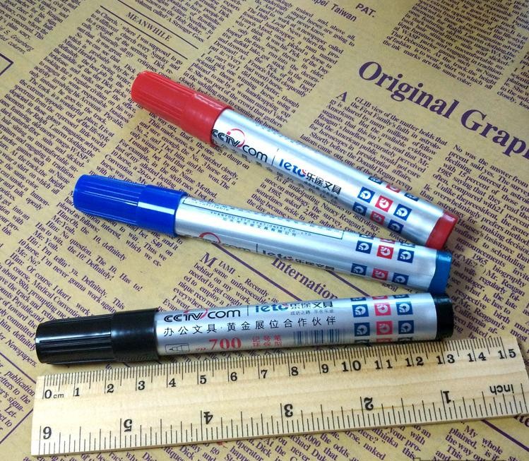 文具批发乐途700油性笔单头记号笔型粗头可加墨水黑色箱头笔