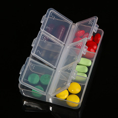 Portable Weekly Medicine Box, Mini Transparent Small Medicine Box, 6-Compartment Travel Medicine Box, PP Plastic Custom Medicine Box