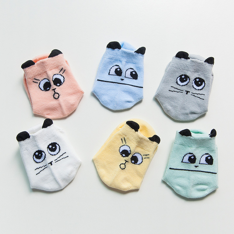 Nueva Corea del Sur orejas tridimensionales de dibujos animados bebé calcetines bebé antideslizante todos los calcetines de los niños algodón 0-1 años estilo de liquidación