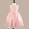 Lace dress with bow for princess, 2021 collection, European style, children's clothing