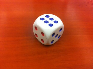 20mm white background Red Blue Dot 20# regular/ordinary color/milk white dice/color/20 dice wholesale