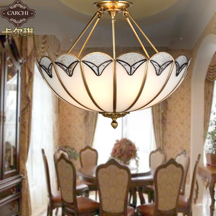 Retro European all copper chandelier simple atmosphere restaurant bedroom study pure copper led chandelier factory direct sales