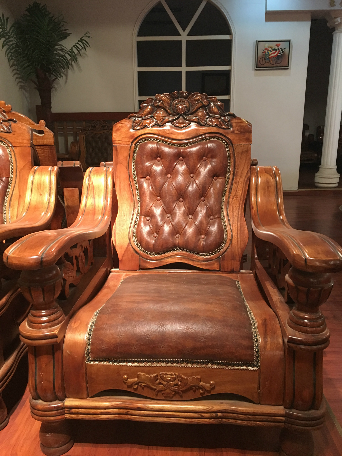 厂家直销成套家具 客厅组合型沙发五件套 橡木雕花 品质保证