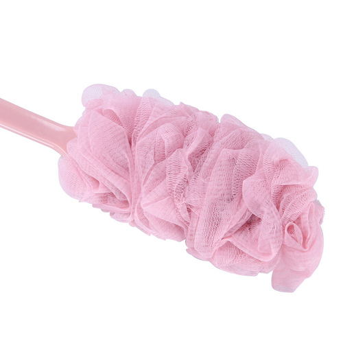 Factory direct sales long handle colorful bath brush bathroom bath wipes bath towel gauze back rub large bath flower bath ball