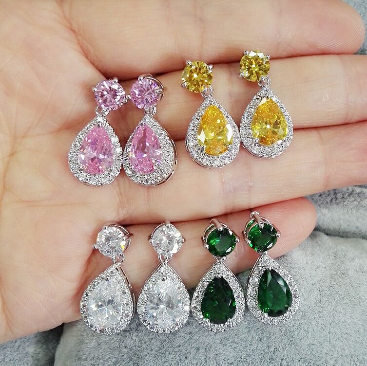 Korean version of earrings AAA water dro...