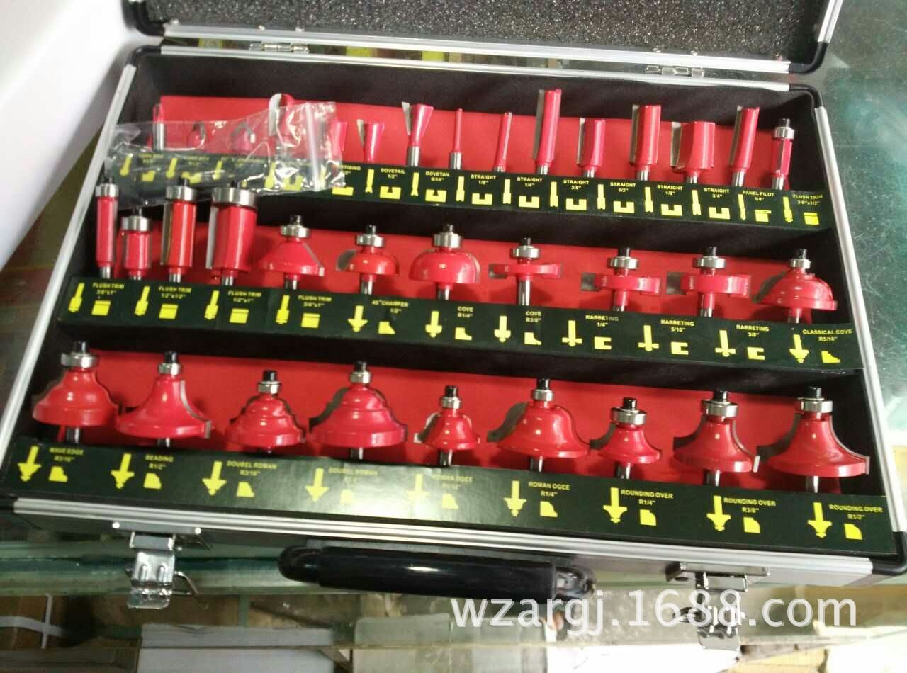精品35件套装木工铣刀35PC 修边刀 木工雕刻机/电木铣/修边机专用