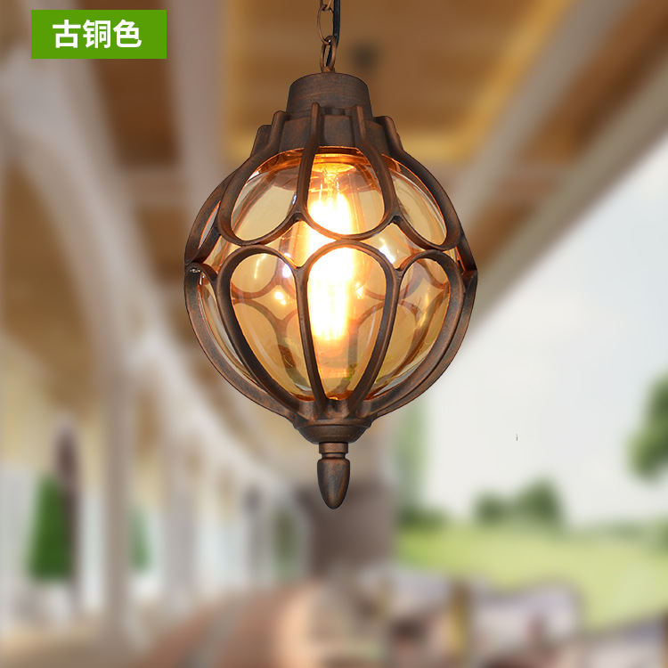 Люстра ретро малая черно-золотая LED