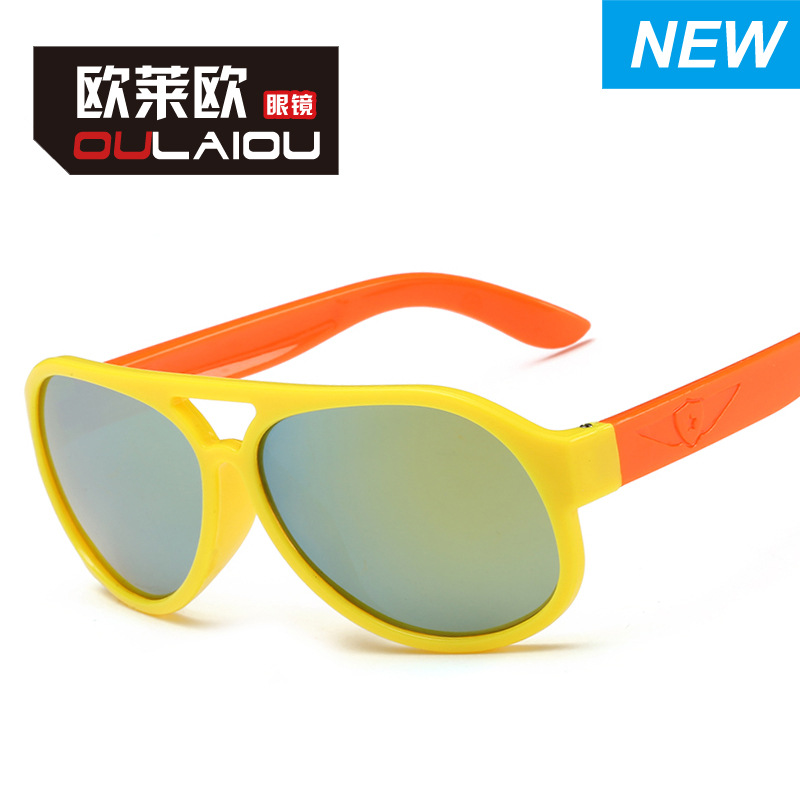 欧美太阳眼镜批发9136炫目色彩膜小孩蛤蟆镜复古风墨镜儿童太阳镜|ms