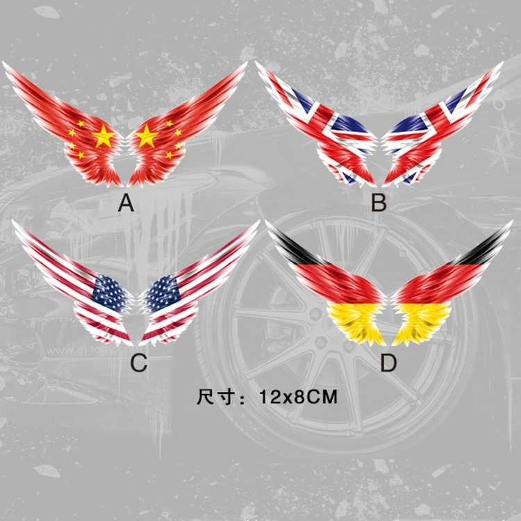 Поставка Китай англо-германо-американский красный флаг крылья автомобильные наклейки светоотражающие Мультяшные забавные зеркала заднего вида персонализированные модифицированные автомобильные наклейки