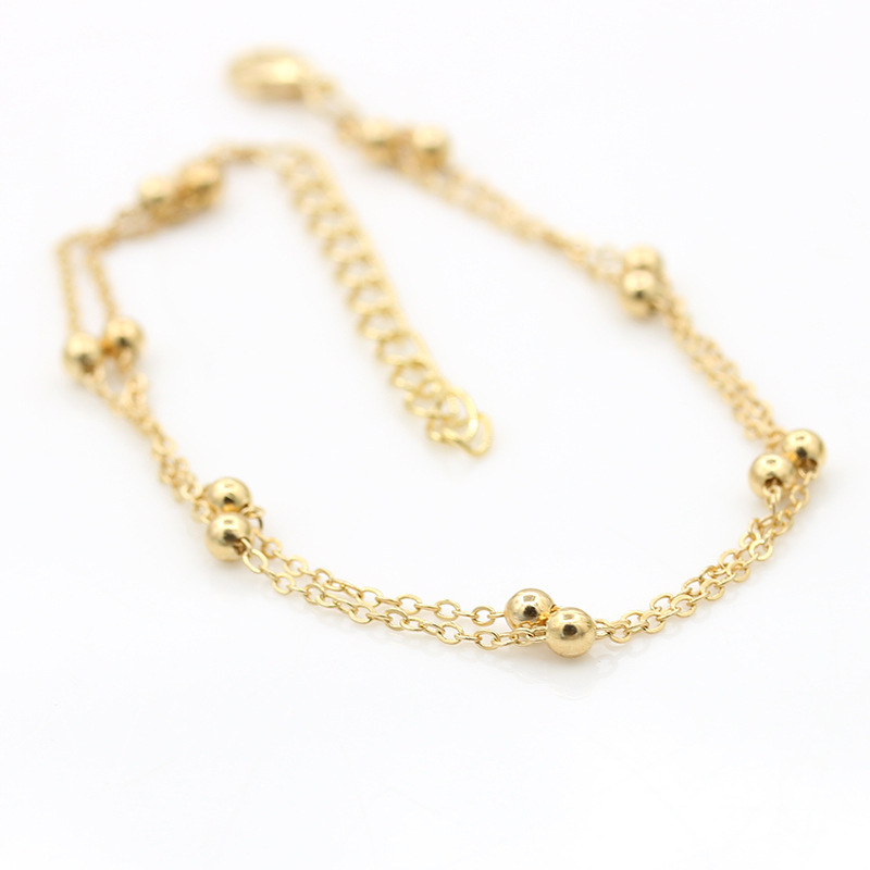 Wholesale Jewelry Ig Style Simple Style Ball Solid Color Alloy Copper Anklet display picture 5