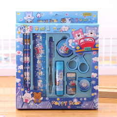 Creative Stationery Set Gift Box for Korean Students, Study Supplies for Children, Birthday Gift, Customized Prize, 9-Piece Set T