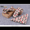 Bow tie for leisure, scarf, set, Korean style, 5cm, cotton and linen