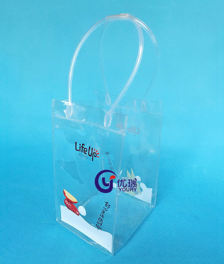 高档透明PVC礼品手提袋 彩印PVC食品购物袋 PVC手提牛