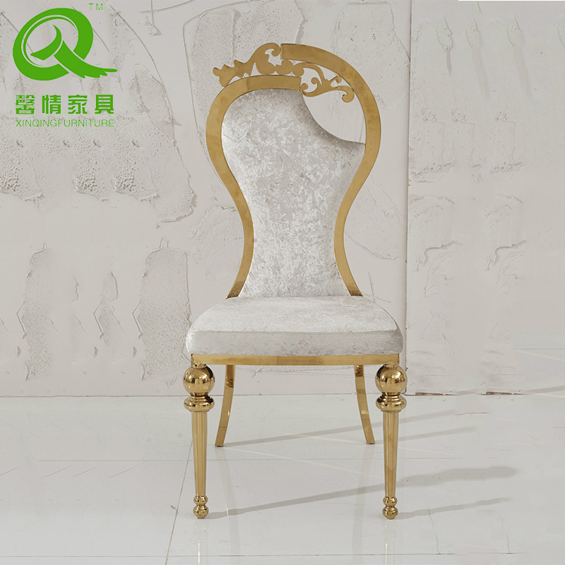厂家供应欧式时尚简约不锈钢钛金桌椅 优质绒布桌餐椅批发