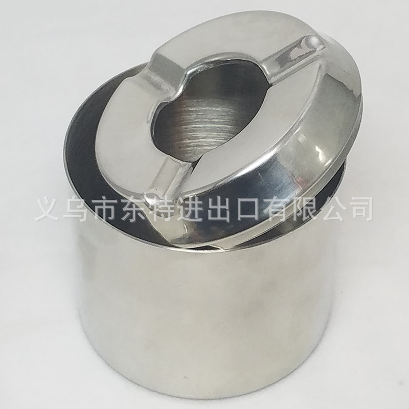 不锈钢加厚烟灰缸大容量带盖烟灰杯酒店ktv金属烟灰缸详情图7