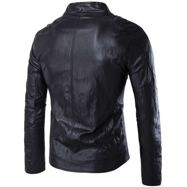 Aowofs high quality leather collar British motorcycle leather punk leather jacket spot