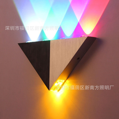 European creative led Aluminum material triangle Wall lamp ktv hotel a living room indoor bedroom Corridor Aisle Bedside Backlight