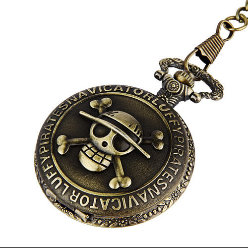 Fashion necklace anime One Piece skull classical pocket watch nostalgic large pocket watch manufacturer wholesale 8103