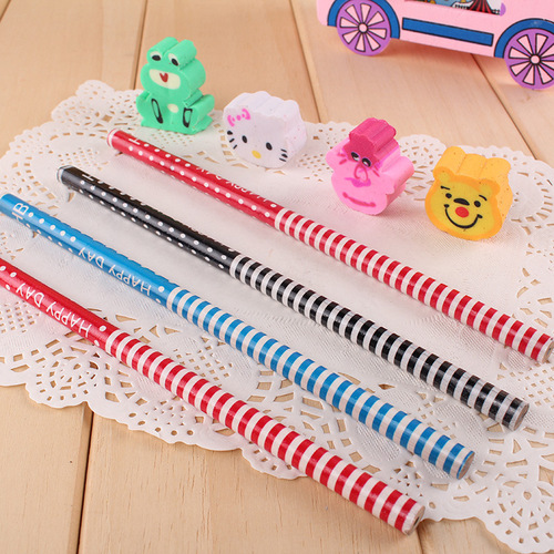 Cute animal eraser pencil cartoon with eraser pencil creative primary school student prize holiday gift manufacturer