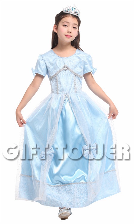 GIFTTOWER Huanyou Ice Blue Princess Costume Party Makeup Ball Hero Performance Costume Children's Performance Costume Pig Animal Superhero E-Path Costume G-0199 detail image 1