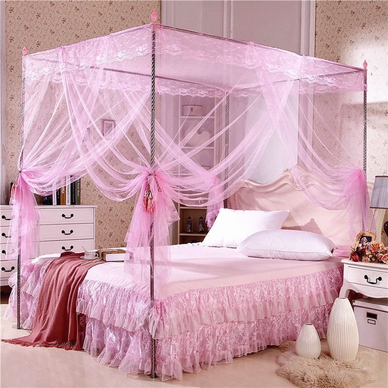 Mosquito net to ground Three-door Stainless steel Bold heighten court princess Mosquito net direct deal