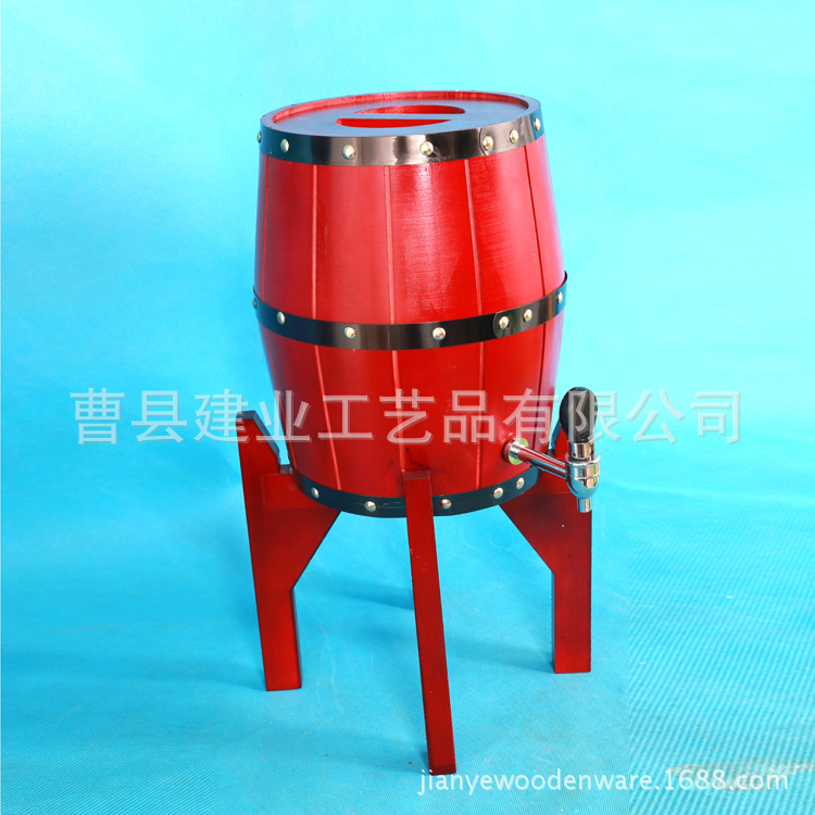 特供3L保鲜桶啤酒木桶生啤桶酒吧橡木桶冰桶不锈钢内胆支持 定制