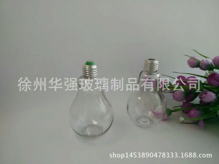 华强卖萌灯泡笑脸许愿瓶 创意礼品玻璃瓶漂流瓶幸运星瓶装