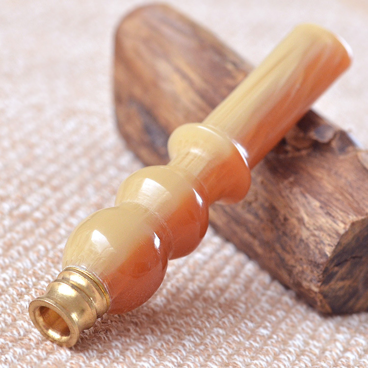 670411 竹节头 仿牛角烟嘴 K合金直通过滤烟嘴