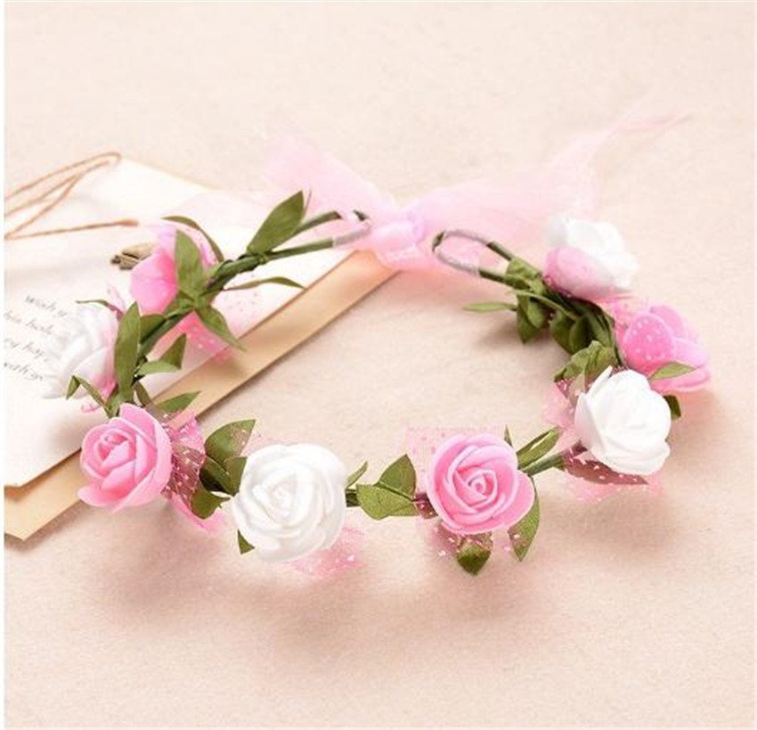 South Korea Foreign Trade Original Single Big Flower Headband Flower Girl Bride Garland Headdress Photography Accessories Children Hair Accessories display picture 4