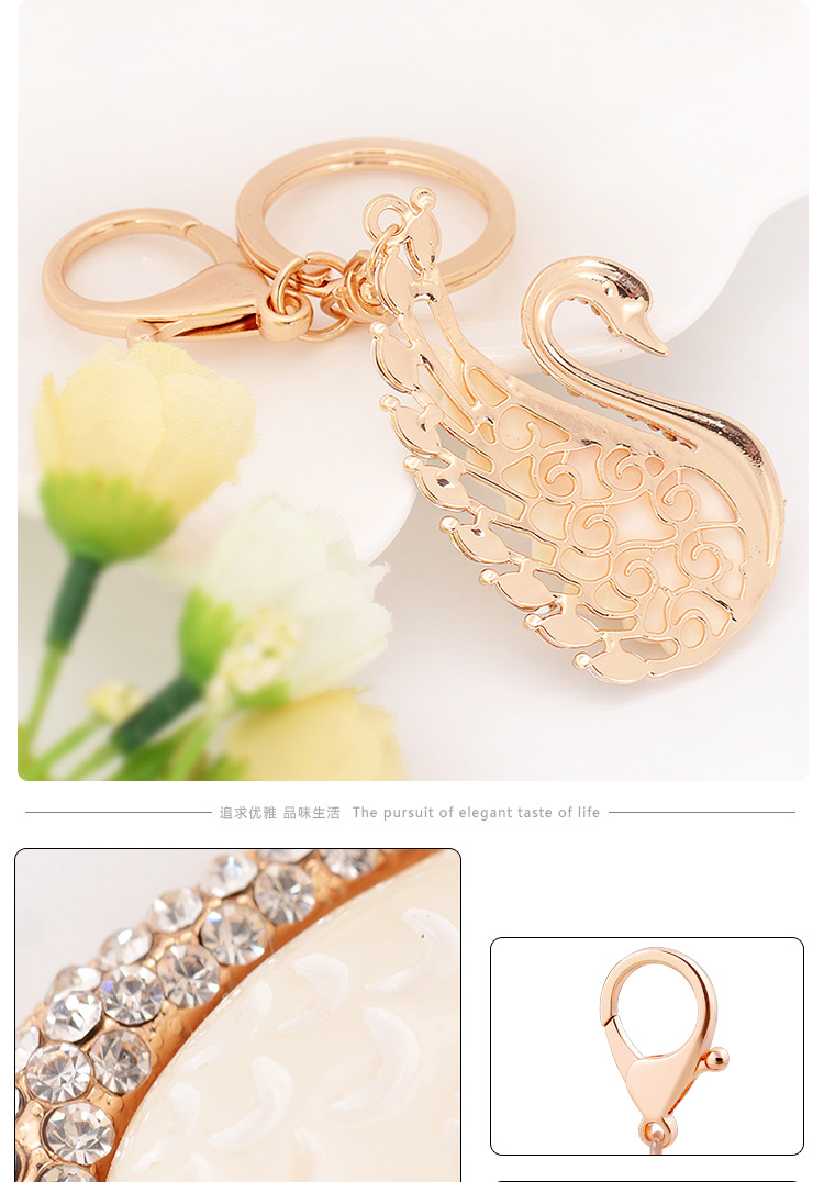 Cute New Style Alloy Swan Women's Bag Pendant Keychain display picture 2