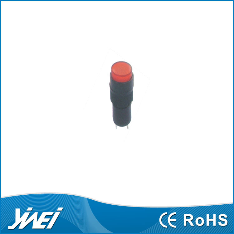 圆形按钮式红色绿色蓝色黄色2PIN 安装孔M12信号灯 YW5-507