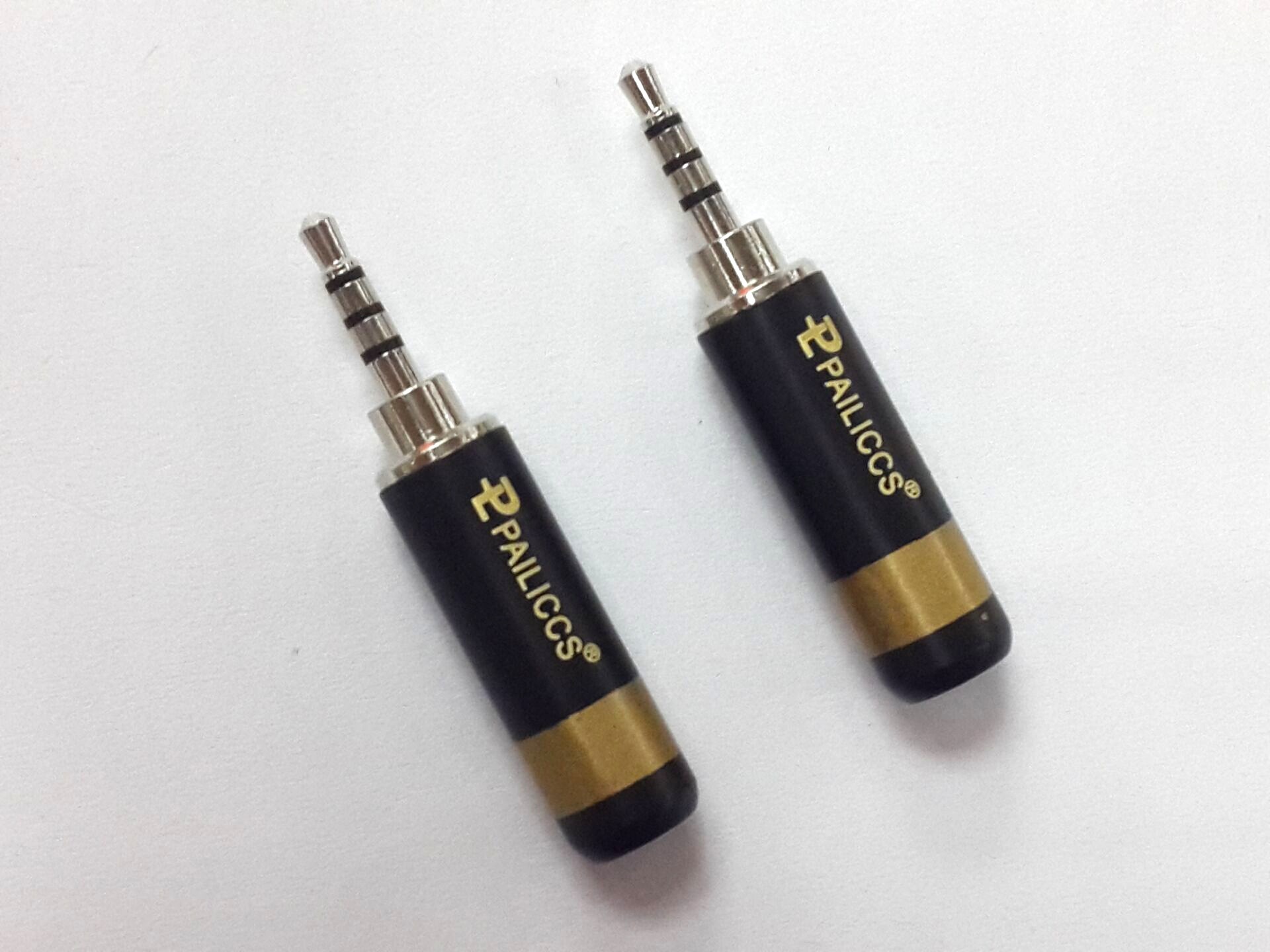 土豪金百威2.5四级镀铑插头/百威2.5四节镀铑焊线式插头