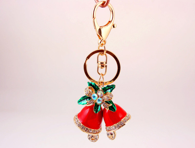 200g Weight Alloy, Metal Material Constellation Pattern Unisex Gender Craft Small Gift Christmas Dripping Oil Red Bell Bag Accessories Metal Pendant Key Chain 4